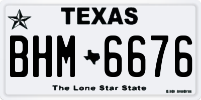TX license plate BHM6676