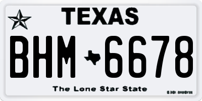 TX license plate BHM6678