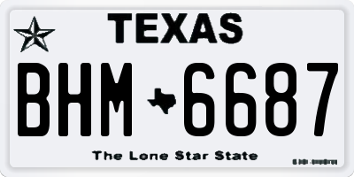 TX license plate BHM6687