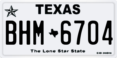TX license plate BHM6704