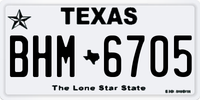 TX license plate BHM6705
