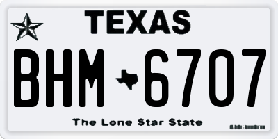 TX license plate BHM6707