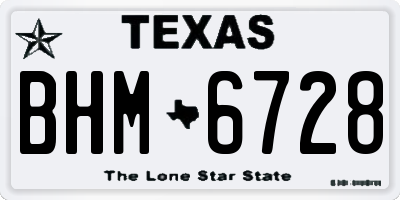 TX license plate BHM6728