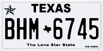 TX license plate BHM6745