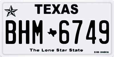 TX license plate BHM6749
