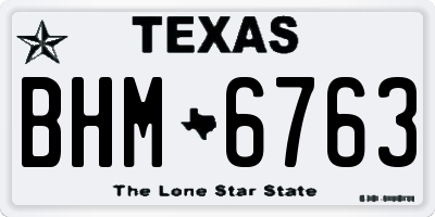 TX license plate BHM6763