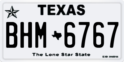 TX license plate BHM6767