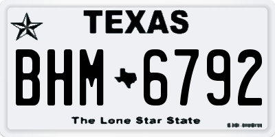 TX license plate BHM6792