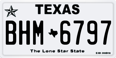 TX license plate BHM6797