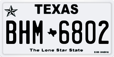 TX license plate BHM6802