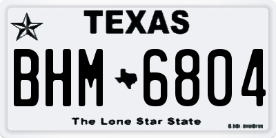 TX license plate BHM6804