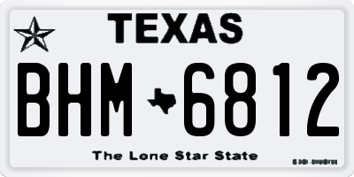 TX license plate BHM6812