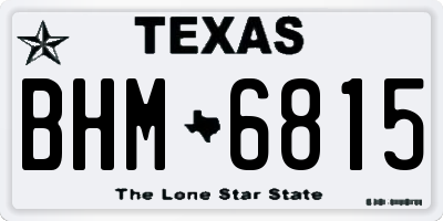 TX license plate BHM6815