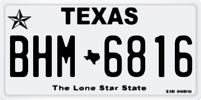 TX license plate BHM6816