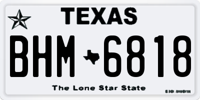 TX license plate BHM6818
