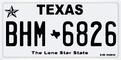 TX license plate BHM6826