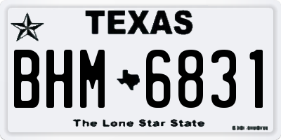 TX license plate BHM6831