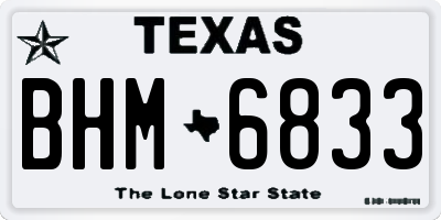 TX license plate BHM6833