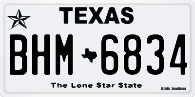 TX license plate BHM6834