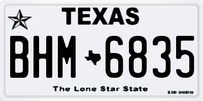 TX license plate BHM6835