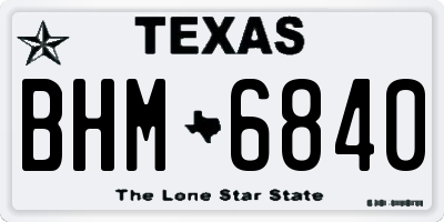 TX license plate BHM6840