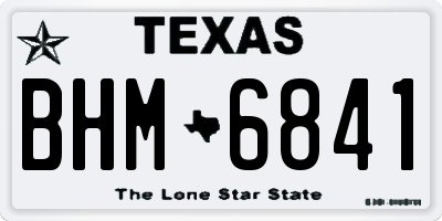 TX license plate BHM6841