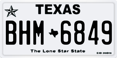 TX license plate BHM6849
