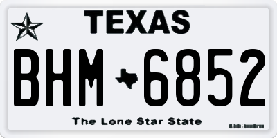 TX license plate BHM6852
