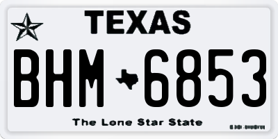 TX license plate BHM6853