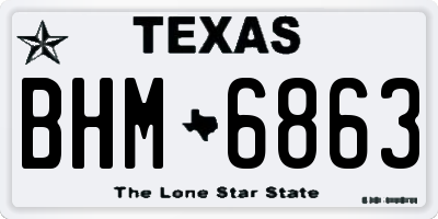 TX license plate BHM6863