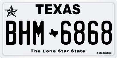 TX license plate BHM6868