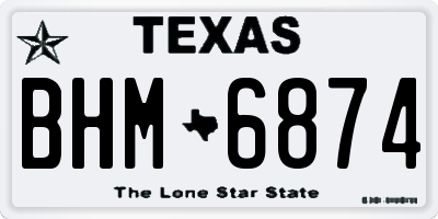 TX license plate BHM6874