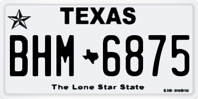 TX license plate BHM6875