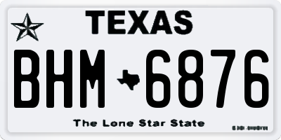 TX license plate BHM6876