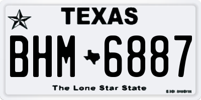 TX license plate BHM6887