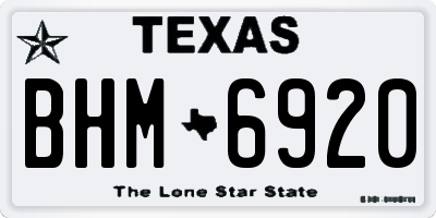TX license plate BHM6920