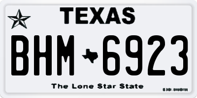 TX license plate BHM6923