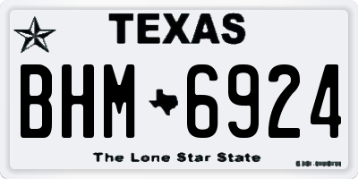TX license plate BHM6924