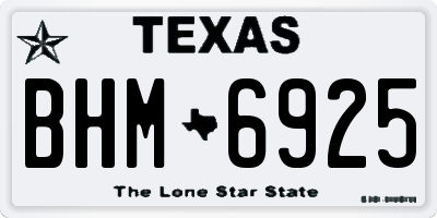 TX license plate BHM6925