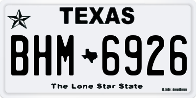 TX license plate BHM6926