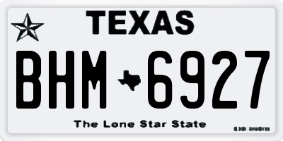 TX license plate BHM6927