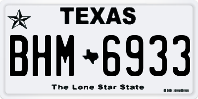 TX license plate BHM6933