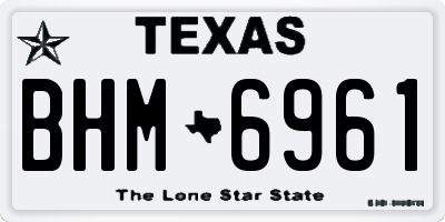 TX license plate BHM6961