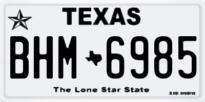 TX license plate BHM6985