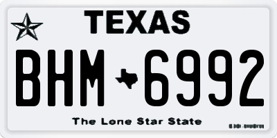 TX license plate BHM6992