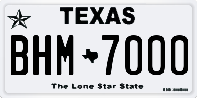 TX license plate BHM7000