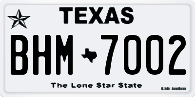 TX license plate BHM7002