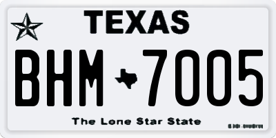 TX license plate BHM7005