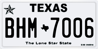 TX license plate BHM7006