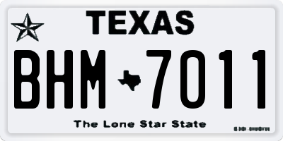 TX license plate BHM7011